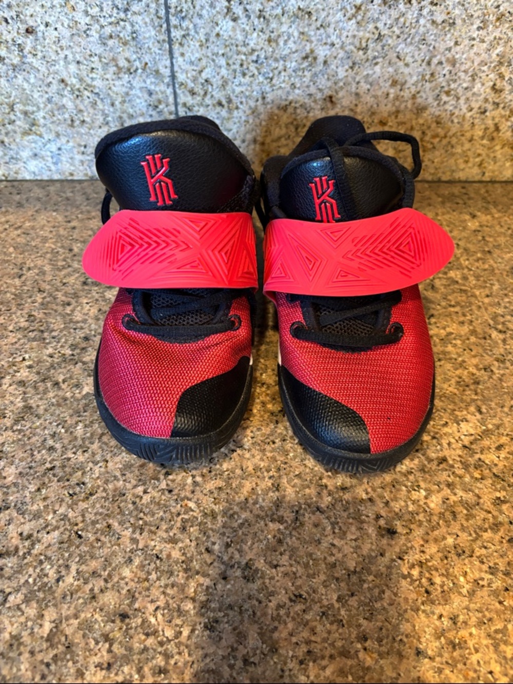 Nike Kids Red and Black Low-Top Basketball Sneakers - Picture 3 of 11